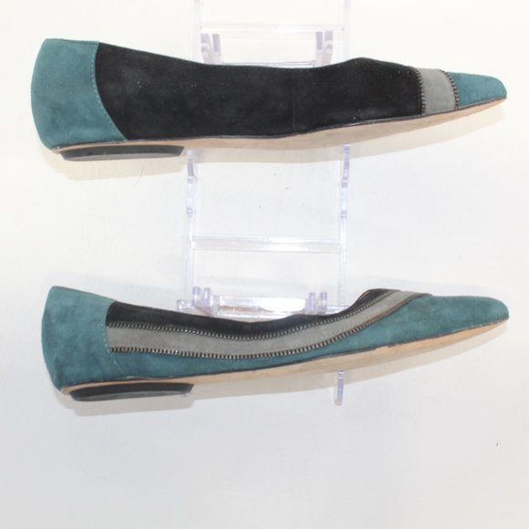 Corso Como Multicolored Suede Zipper Embellishment Ballet Flats #126 - Picture 7 of 11